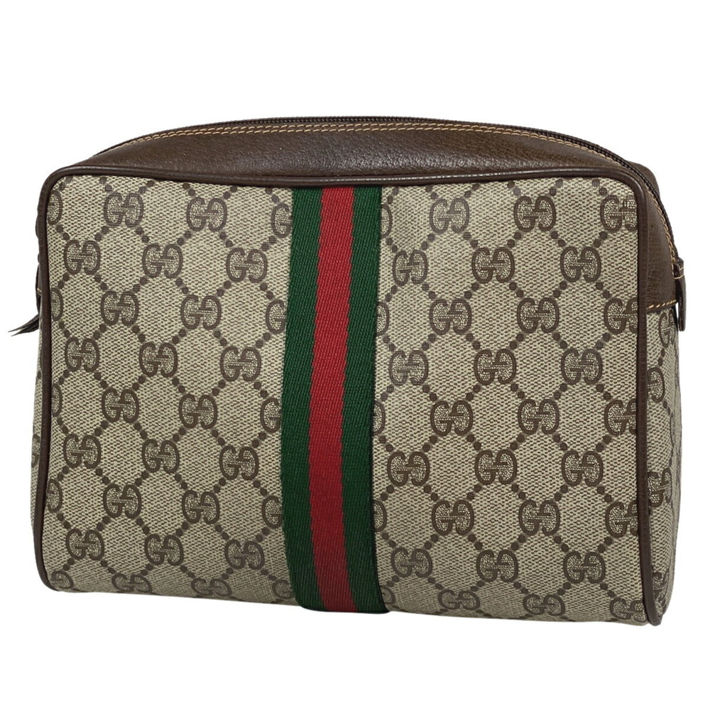Gucci GG Shoulder bag Sherry Web Clutch canvas beige brown